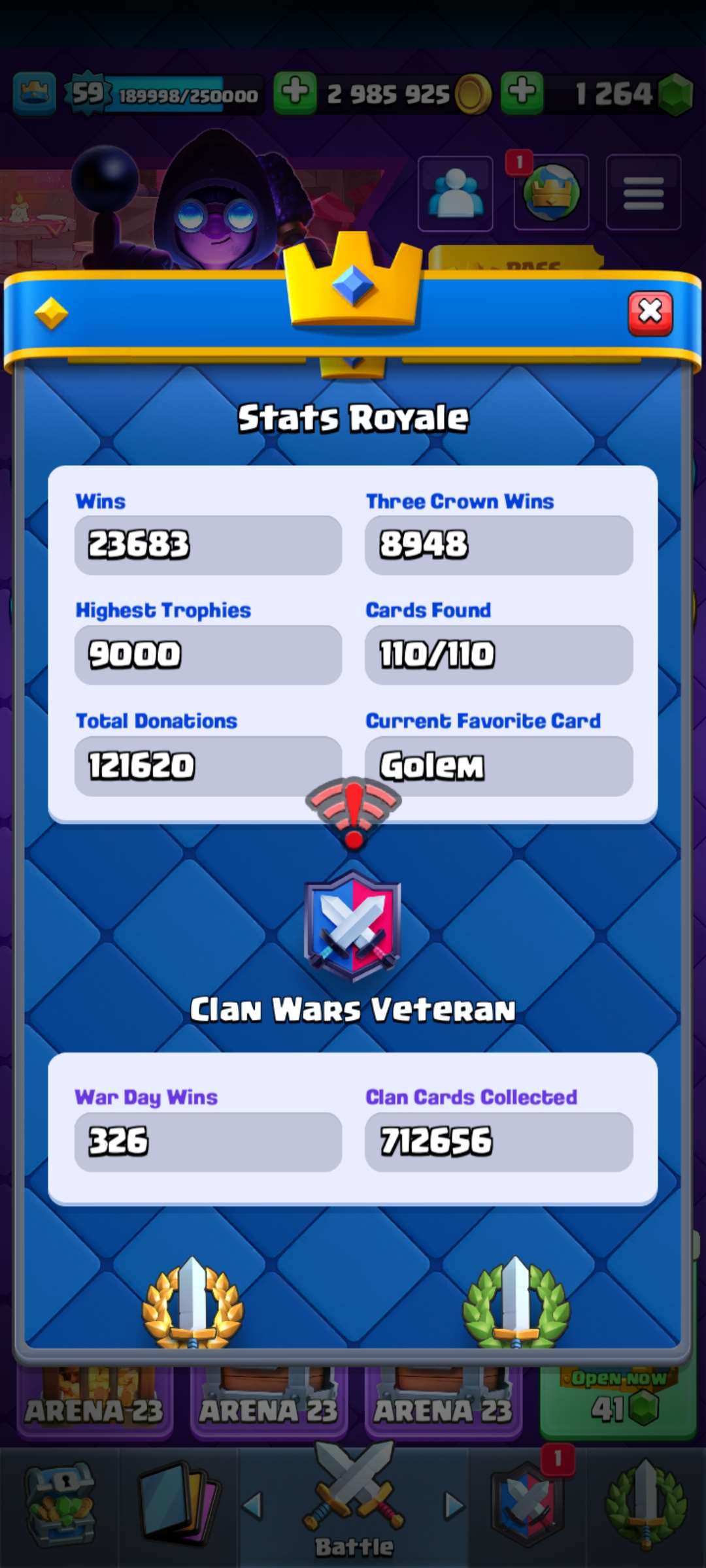 Game account sale Clash Royale